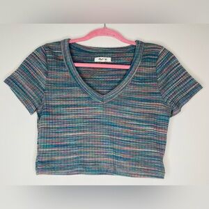 Madewell Multicolor Striped V-Neck Crop Top